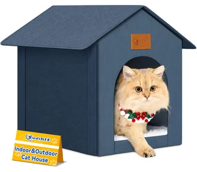 Immagine prodotto di Cuccia esterna per gatti Siedihit, ideale per gatti selvatici, rifugio impermeabile per gatti da esterno