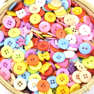 400 bunte Kunststoffknöpfe, 6 Größen, DIY-Basteln, Nähen