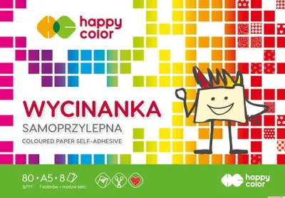 Immagine prodotto di Confezione di carta colorata A5 autoadesiva Happy Color