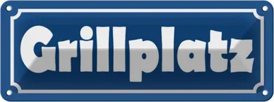 Produktbild von vianmo Blechschild 10x27 cm Grillplatz Straßenschild