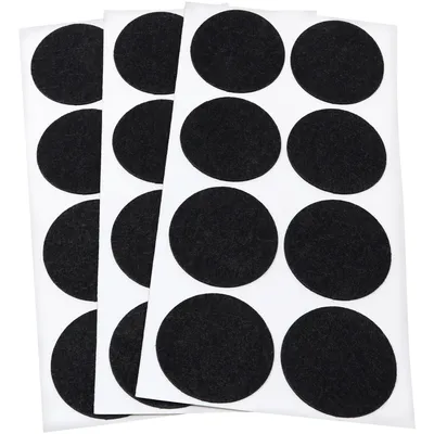 Produktbild von Adsamm® | 24 x Filzgleiter | Ø 50 mm | Schwarz | rund | 1.5 mm dünne selbstklebende Filz-Möbelgleiter in