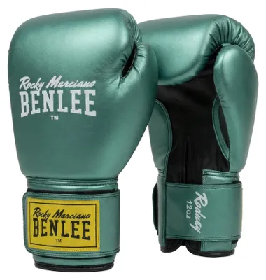 Image de Gants de boxe en similicuir RODNEY Vert métallisé/Noir 10 oz BENLEE
