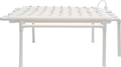 Image de Système de culture hydroponique pour 54 plantes - Kit de culture hydroponique - Support à un niveau avec 54 emplacements - Pour légumes et fleurs - Blanc