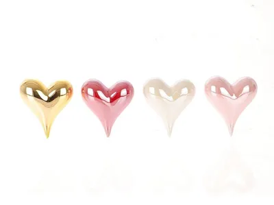 Immagine prodotto di Hbx statuetta naturale a forma di cuore 9x8x4 cm, 4 pezzi assortiti