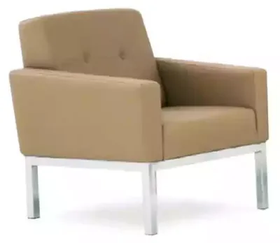 Zdjęcie produktu dla Fotel meble biurowe gabinet beżowe siedzisko meble drewniane fotel tapicerowany