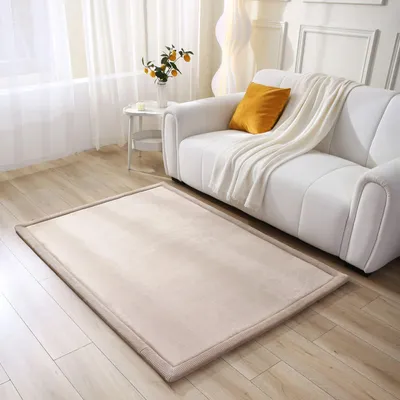 Image de Tapis de jeu en mousse à mémoire de forme, 170x120x2,5 cm, beige, antidérapant, pour les chambres d'enfants