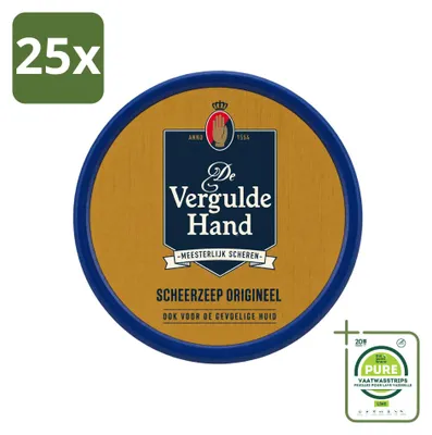 Productafbeelding van 25 x Original Scheerzeepblokjes "De Vergulde Hand" - 75 g - Grote verpakking - 25 stuks