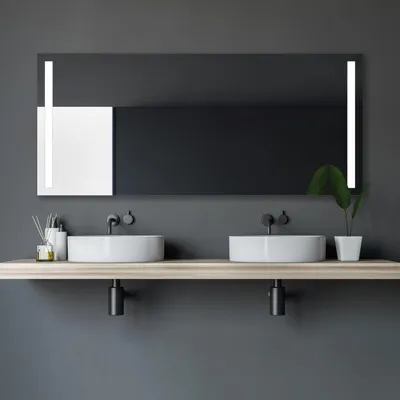 Produktbild von LED Badspiegel 160×70 cm, Aluminiumrahmen, Lichtfarbe neutralweiß, IP24