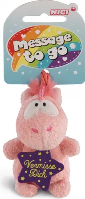 Produktbild von Nici 42732 Message to Go Loop 8cm Einhorn Merry Heart - Vermisse Dich