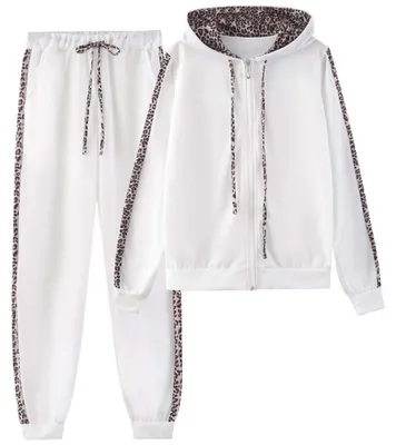Productafbeelding van amropi Trainingspak dames, joggingpak, luipaardprint, hoodie, lange mouwen, top