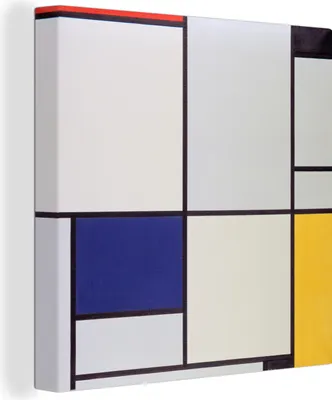 Produktbild von MuchoWow® - Leinwandbilder - Tableau I - Piet Mondrian, Wandbild, Wanddeko Bilder Wohnzimmer, 50x50cm