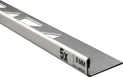 Produktbild von 5x L-Profil Edelstahlschiene Fliesenschiene Fliesenprofil L250cm 8mm gebürstet