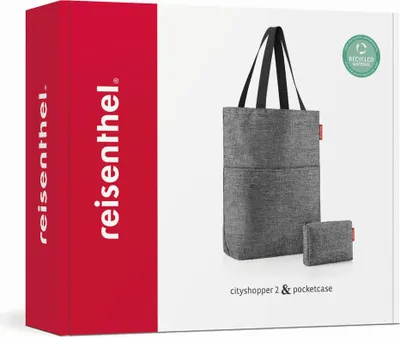 Produktbild von reisenthel cityshopper 2 set #1, 2-tlg., Tragetasche, Tasche, pocketcase, Twist Silver, 25 L, ZD7052