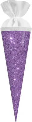 Produktbild von Goldbuch Geschwistertüte Glitter violett 10x30 cm mit Filzverschluss