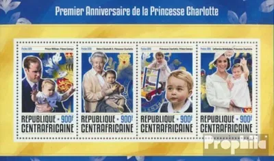 Produktbild von Briefmarken Zentralafrikanische Republik 2016 Mi 6425-6428 Kleinbogen (kompl. Ausgabe) postfrisch Prinzessin Charlotte