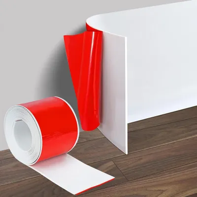 Obrázok produktu pre Samolepiaca podlahová lišta, 12 cm x 3 metre - Flexibilná a jednoduchá dekoratívna lišta