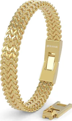 Produktbild von SERASAR | Premium Edelstahl Armband Herren [Franco] |Rostfreier 316L Chirurgenstahl | Wasserfest | Sicherer Verschluss | Inklusive Schmuckschachtel | Farbe: Gold | Lnge: 20cm