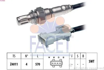 Produktbild von FACET Lambdasonde passend für PEUGEOT 206 Schrägheck (2A/C) vor-Kat Fingersonde 570mm 10.7065