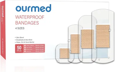 Produktbild von Wasserdichte Pflaster 50 Stück, Transparente Patches, Hält bis zu 48 Stunden, für Wundversorgung
