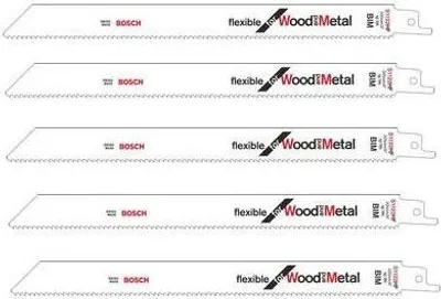 Zdjęcie produktu dla Bosch S 1122 HF, Brzeszczot do piły, Rura, Profil, Blacha, Drewno z gwoździami, Bimetaliczny, 2,5 mm, 17,5 cm, 22,5 cm