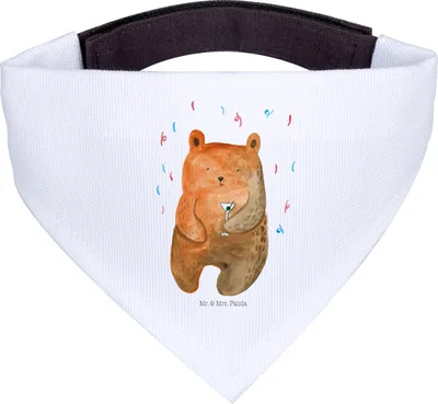 Produktbild von Mr. & Mrs. Panda Bandana Bär Party - Weiß - Geschenk, Halstuch für Hund, Dreieckstuch, Teddy, Hunde, Feiern, Lustig, Hundehalstuch, Geburtstagsgeschenk, Geburtstag