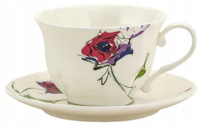Produktbild von Domdekoracji Tasse Bone China Porzellan mit zartem Blumenmuster