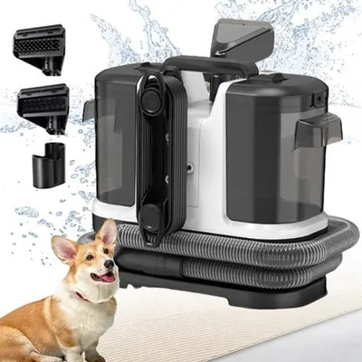 Produktbild von Handstaubsauger und Teppichreiniger – kompakter Textilreiniger mit 500 Watt und 12 kPa Saugkraft für Möbel