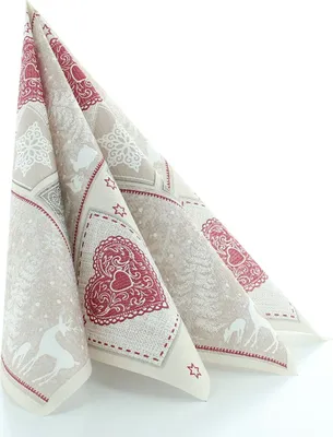 Produktbild von Sovie HORECA Weihnachtsserviette Karina aus Linclass® Airlaid 40 x 40 cm, 50 Stück - Patchwork Cottage Style