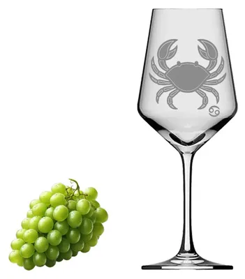 Produktbild von Weinglas Sternzeichen Krebs 350ml spülmaschinenfest mit schöner Gravur und Krebs-Motiv