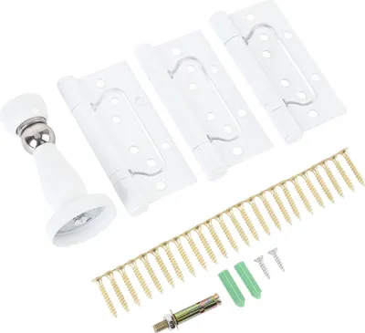 Image de 4 Inch Door Hinge with Magnetic Door Stopper Silent Metal Door Hinge for Home Room White