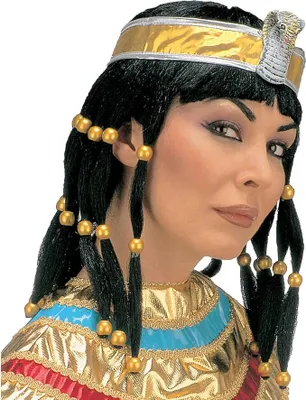 Produktbild von "PERÜCKE CLEOPATRA MIT KRAGEN UND KOPFBAND" in Box