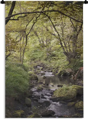 Produktbild von MuchoWow® Wandteppich Wandbehang Hirsch - Baum - Wald 60x90 cm Tapisserie Dekoration Wandtuch - Foto-Teppich - Abwaschbar