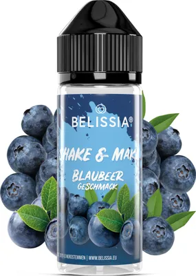 Produktbild von Belissia Shake and Make Blaubeere - 10ml hochdosiertes Lebensmittelaroma + 120ml Schüttelflasche - Für Backen, Speisen, Getränke, Shakes, DIY & Raumduft