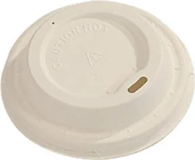 Produktbild von Zuckerrohrdeckel für Becher mit 90 mm Durchmesser, 50 Stück.