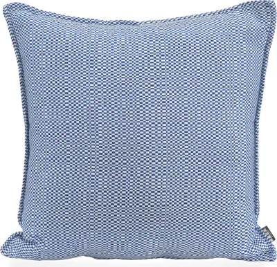 Produktbild von H.O.C.K. Brian Outdoor Kissen 45x45cm royal blau weiß mit Biese kleingemustert