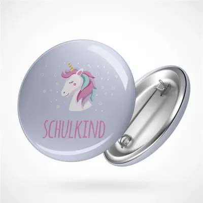 Produktbild von Huuraa Button Schulkind Geschenk Ansteck Pin Größe 59mm Schulkind Präsent