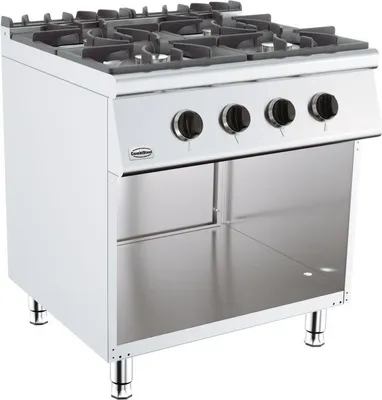 Obrázok produktu pre Voľne stojaci plynový sporák Combisteel Gastro – 4 horáky, 26 kW, 80 cm