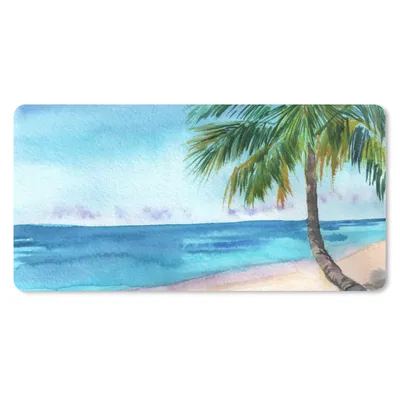 Produktbild von MuchoWow® Schreibtischunterlage Palme - Meer - Strand 80x40 cm - XXL Mauspad - Gaming Mauspad