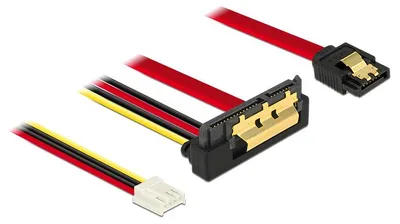 Obrázok produktu pre DeLOCK 85235, 0,3 m, SATA III, SATA 7-pin + Molex (4-pin), SATA 22-pin, Samica/Samica, Čierna