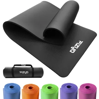Zdjęcie produktu dla Mata do joga 190 x 60 x 1 cm, pianka NBR, antypoślizgowa, czarna, do fitnessu