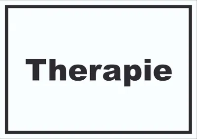 Produktbild von Therapie Schild mit Text Raum Behandlung waagerecht A1 (594x841mm)