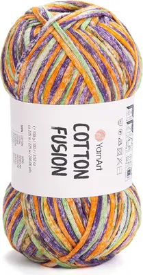 Produktbild von Yarnart Baumwolle Fusion Multifarbige Wolle/Tapestry 100g/100% Baumwolle/225m/Tutti Frutti