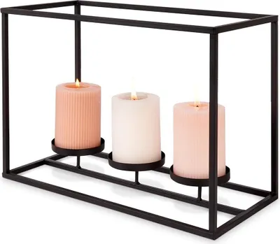 Produktbild von Eleganter Kerzenständer für Kerzen und Teelichter aus schwarzem Metall