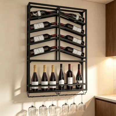 Image de Support à bouteilles de vin WNW01, 68 x 11 x 100 cm