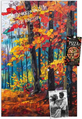 Produktbild von Magnettafel 60x90cm Pinnwand Whiteboard beschreibbar - Herbstwald Pfad