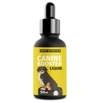 Produktbild von Saint Nutrition® Canine Booster – Gelenkgesundheit – für Hunde – bessere Beweglichkeit der Gelenke mit Mariendistelöl – stärkere Zähne