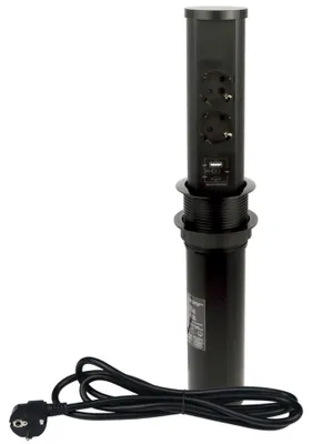 Produktbild von Einbausteckdose Typ F Induktion USB A & C Bürosteckdose versenkbar