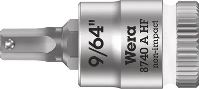 Produktbild von Wera 05003384001, Buchse, 1/4", 1 Kopf/Köpfe, 9/64", Chrom-Vanadium-Stahl, Chrom