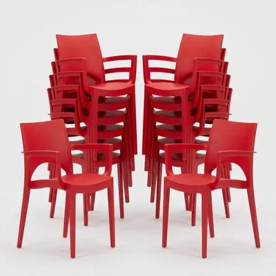 Produktbild von 24er Set Paris Arm Grand Soleil Stühle mit Armlehnen Restaurants und Bars - Rot