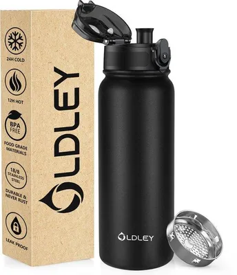 Image de Bouteille en acier inoxydable 600 ml, isotherme, pour boissons chaudes et froides, sans BPA, sport